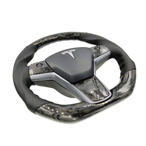Forged Carbon Fiber Steering Wheel - Model 3