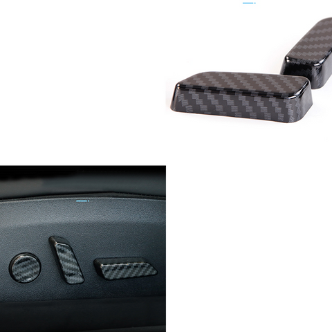 Car Seat Adjust/Control Button Decorative Cover - Carbon Fiber - Model 3